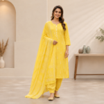 Pure Cotton Printed Kurti Pant Dupatta Set