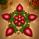 Lotus Bloom Rangoli Mat Set of 6