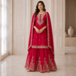 Ready To Wear Pure Chinon Sharara Suit Set