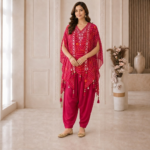 RG Kurtis Georgette Mirror Work Jacket Dhoti Pant Set