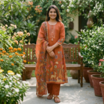 Pure Cotton Digital Print Kurti Pant Dupatta Set