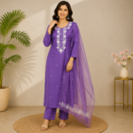 Muslin Kurti Pant Dupatta Set
