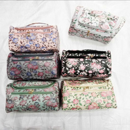 Floral Printed Cosmetic Organizer Bag - Assorted Floral Design