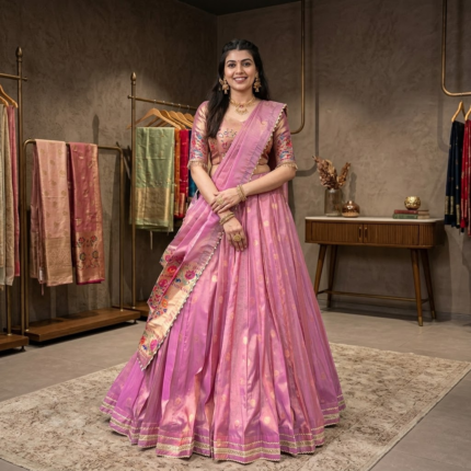 LAKSHITA Shimmer Zari Weaving Lehenga Choli Set
