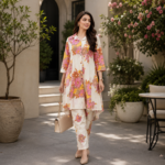 MSC Fashion Premium Summer Floral Coord Set - Ivory Floral