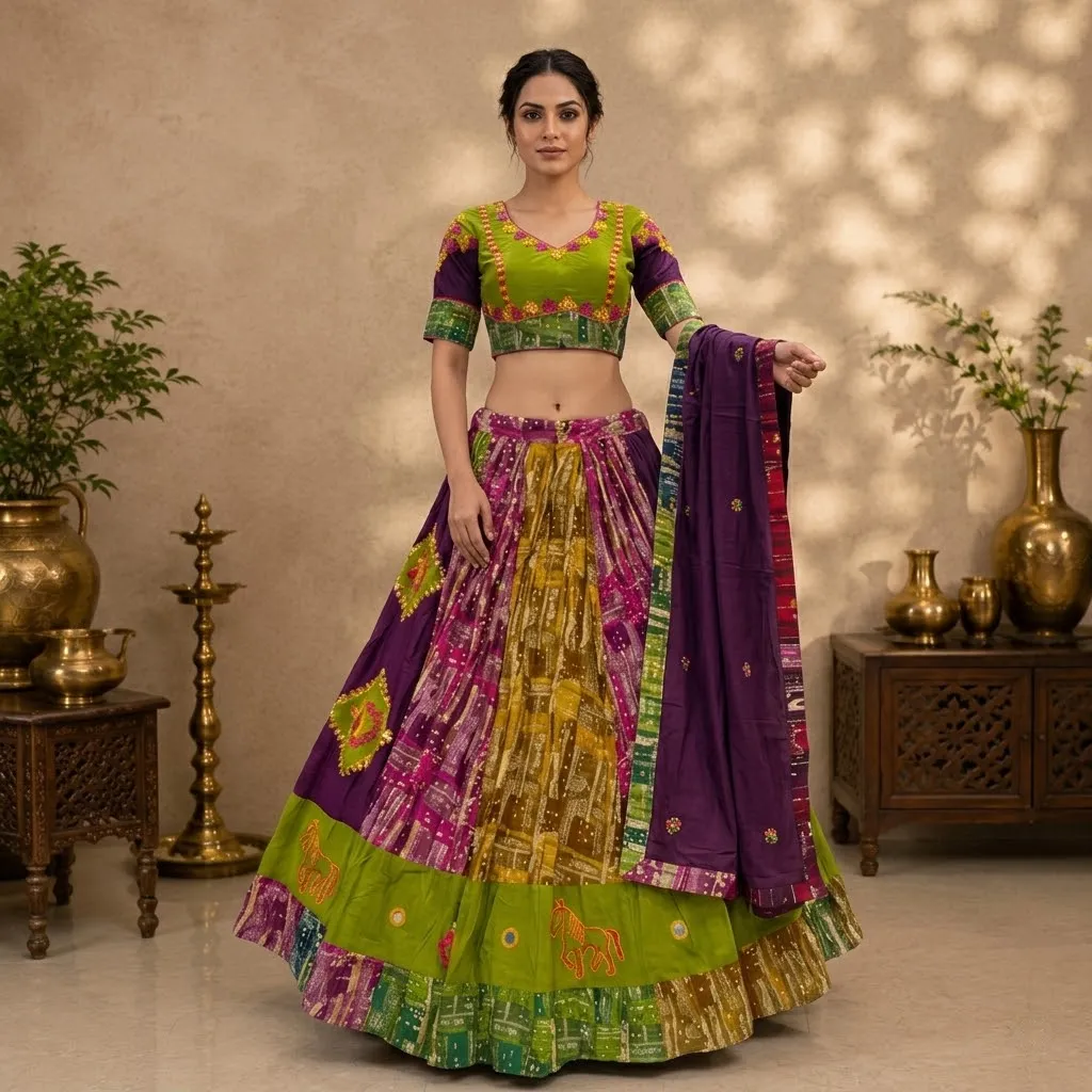 Traditional Patchwork Navratri Lehenga Choli Set