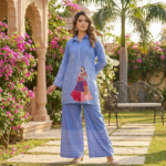 RK Digital Print Muslin Co-Ord Set with Palazzo Pants