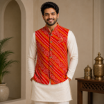 Navratra Special Ethnic Bandhani Nehru Jacket