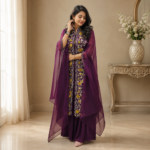 Premium Floral Embroidered Sharara Set