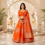 Pure Soft Munga Silk Lehenga Set with Sikhiya Gota Work