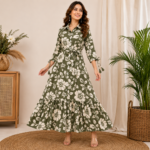 Digital Print Long Frock Dress