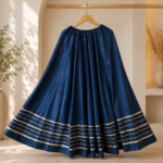 Women Solid Flared Muslin Skirt
