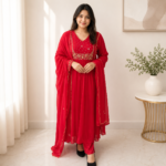 Pure Chinon Designer Indo Western Party Wear Set