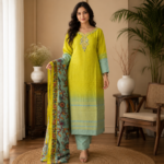 Premium Silk Kurta Pant Dupatta Set