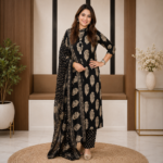 Designer Cotton Printed Kurta Pant Dupatta Set