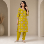 Kolkata Special Gaji Silk Bandhani Kurta Pant Set