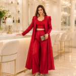 Crimson Bloom Three Piece Co Ord Set