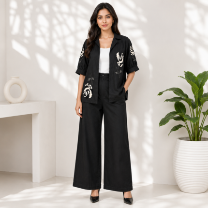 Super Stylish Pure Cotton Embroidered Co-ord Set