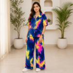 Premium Imported Lycra Tie-Dye Shirt Bottom Co-ord Set