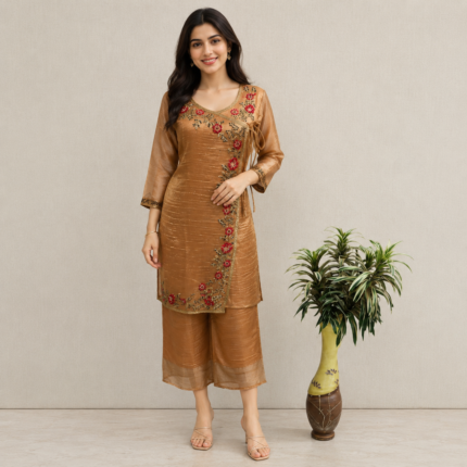 Pure Crush Tissue Angrakha Co-Ord Set