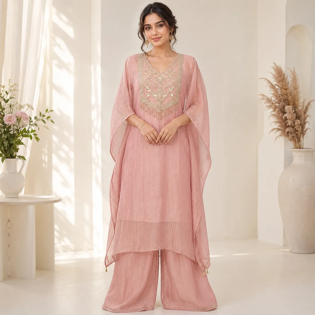 Fancy Tissue Kaftan Set