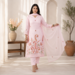 Designer Mul Chanderi Kurti Pant Dupatta Set
