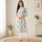 Designer Rich Cotton Straight Cut Kurti