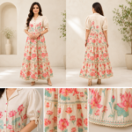 Designer Lotus Garden Midi Dress