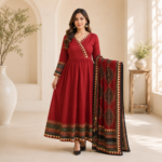 Rayon Anarkali Kurta Dupatta Set