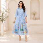 Premium Printed Midi Dress