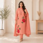 Designer Mul Chanderi Floral Suit Set