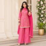 Designer Tissue Embroidered Palazzo Suit Set