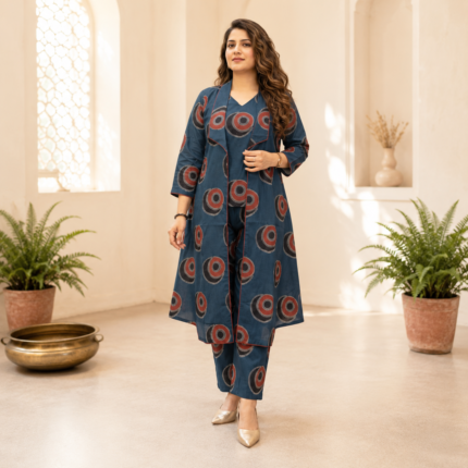 Designer Printed Co-ord Set with Jacket