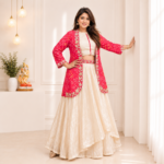 Designer Jacket Crop Top Skirt Set