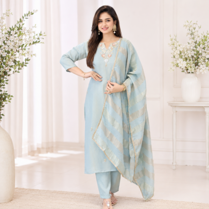 Embroidered Tissue Suit Set