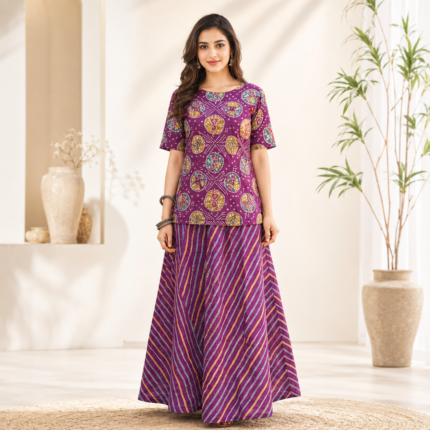Pure Cotton Printed Skirt Set