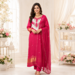 Exclusive Wedding Silk Kurti Pant Set
