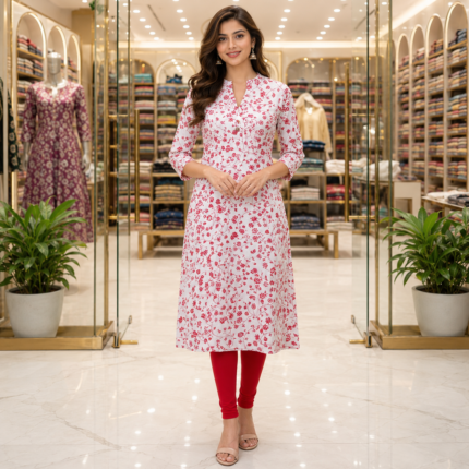 Printed Rayon Cotton Kurti