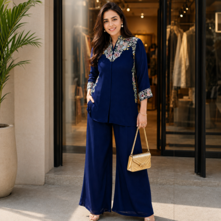 Premium Party Wear Chinnon Co-ord Set
