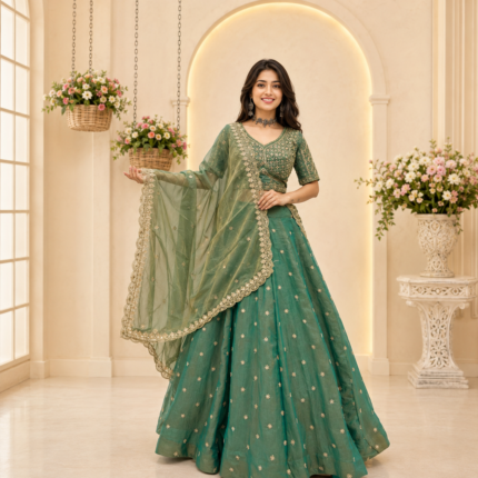 Festival Embroidered Mosh Lehenga Choli Set