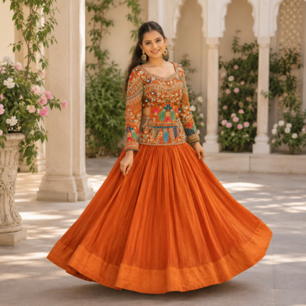 Wedding Wear Chinon Silk Lehenga Choli Set