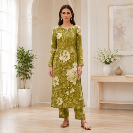 Premium Cotton Floral Print Kurti Pant Set
