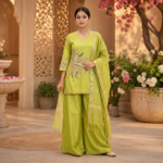 Pure Ho Silk Designer Indo Western Kurti Palazzo Set