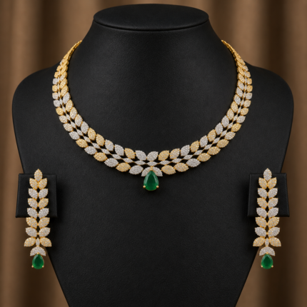 NAMO 475 Premium Necklace Set Gold with Green