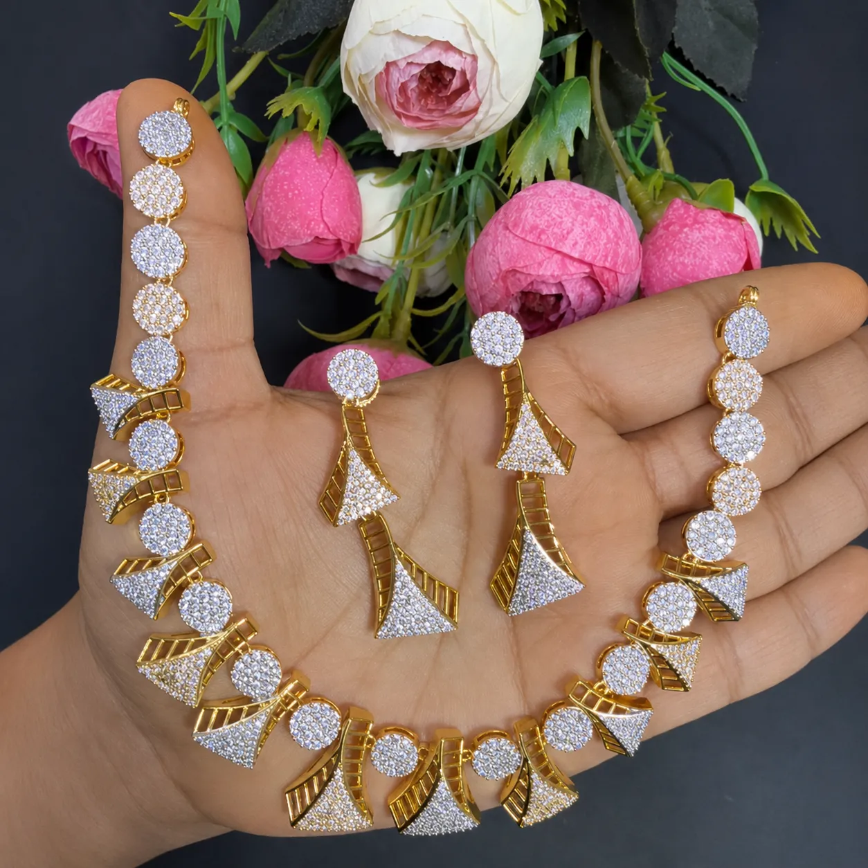 NK 330 American Diamond Necklace Set