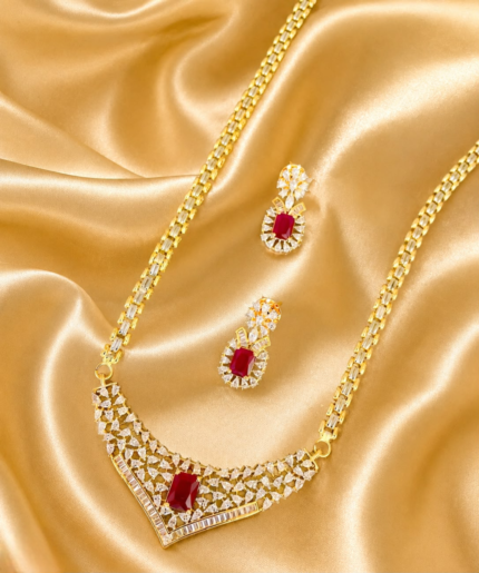 NF 295 Designer American Diamond Necklace Set