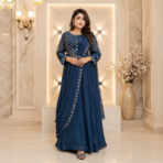Premium Chinnon Skirt Crop with Drape Set - Image 3