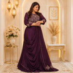 Premium Embroidered Skirt Top with Drape