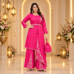Premium Top Pant Belt Set with Potli - Image 2