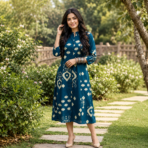 Abstract Printed Midi Dress - Image 2